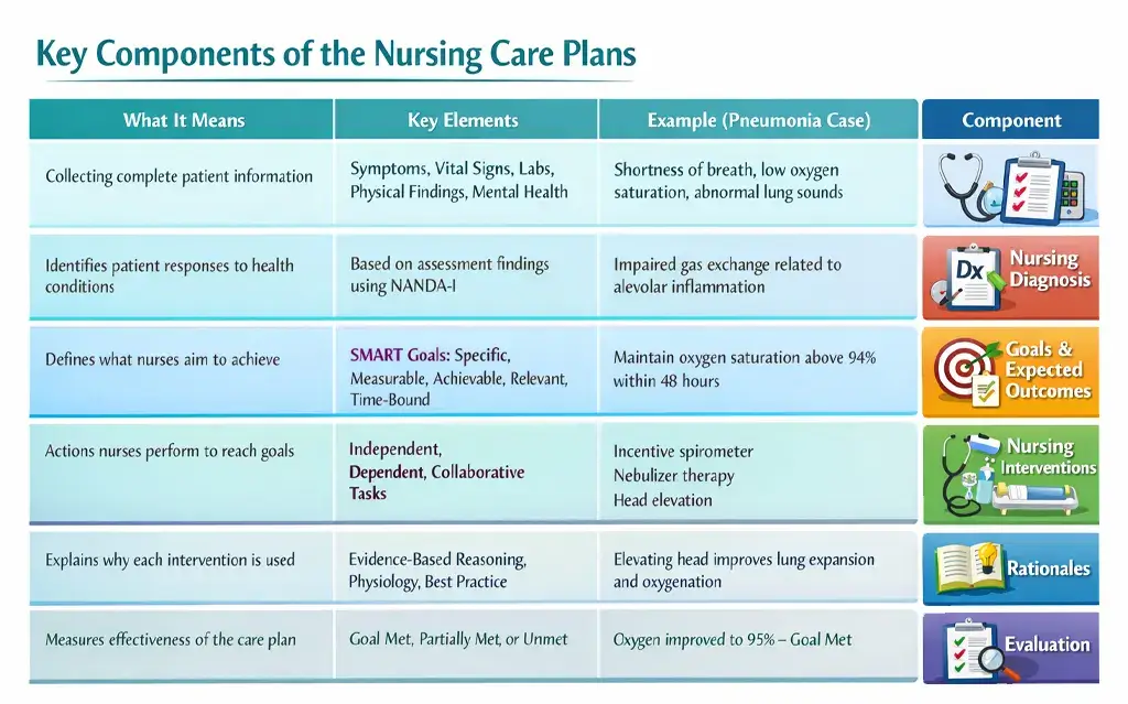 Key Components of the Nursing Care Plans