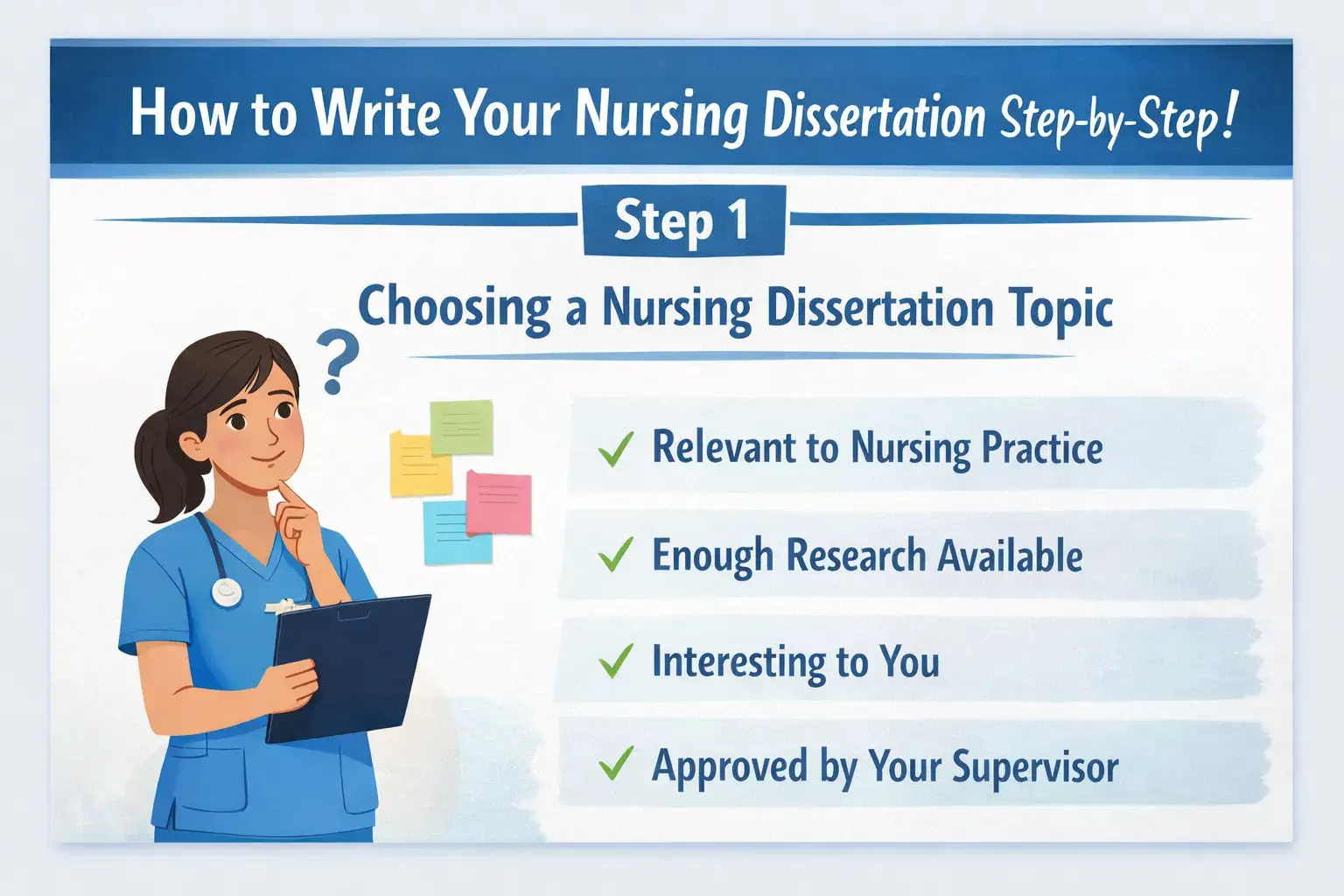 Step 1 – Choose a Clear Nursing Dissertation Topic