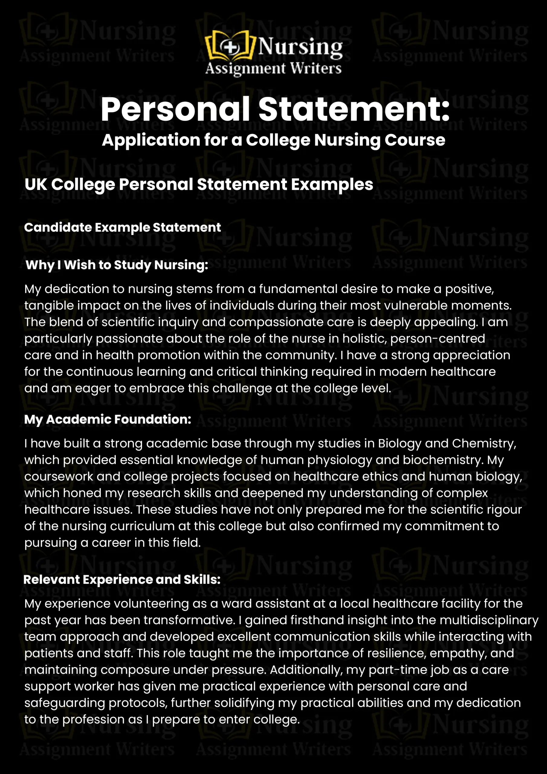college personal statement examples uk​
